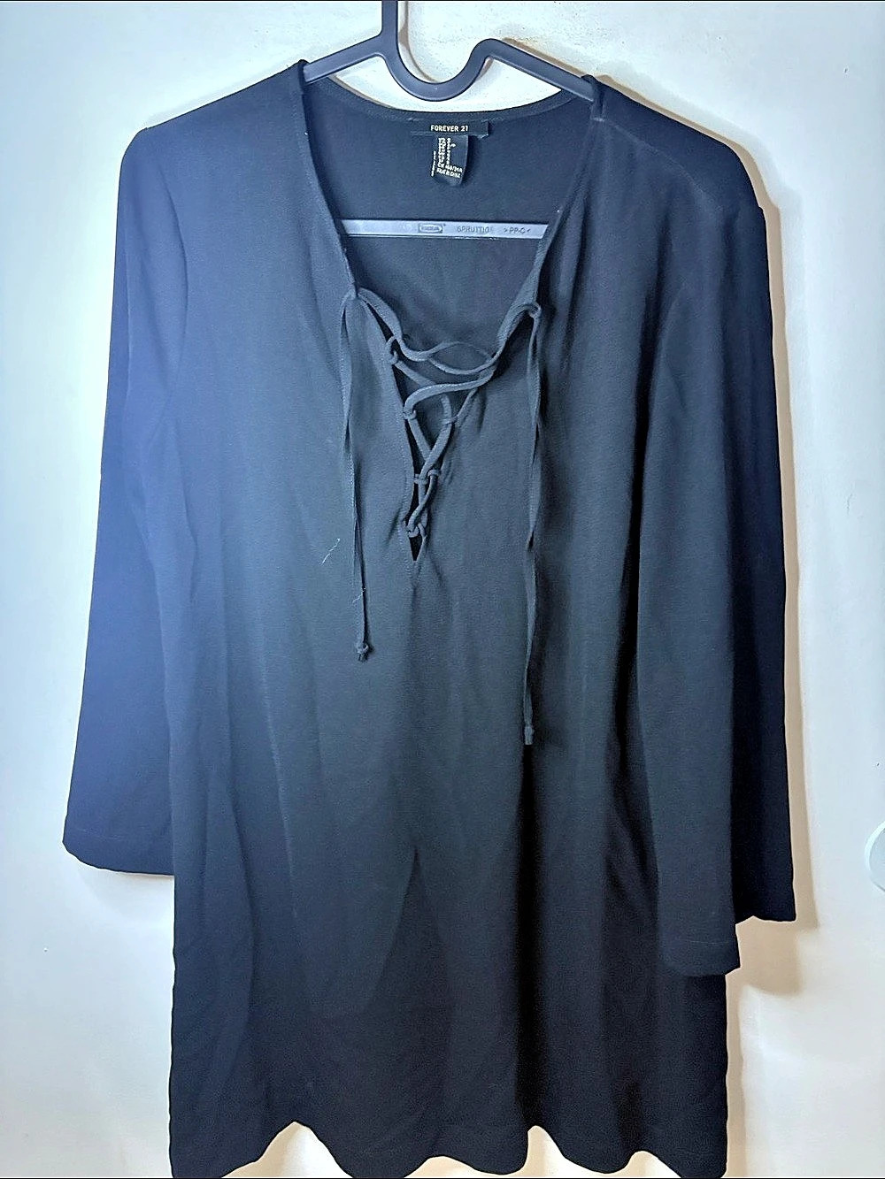 Forever 21 Black Lace-Up Tunic